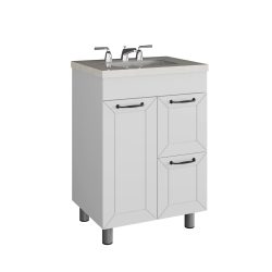 Тумба Авалон (60 1 дверь + 2 ящика (Белая) под Como 60)