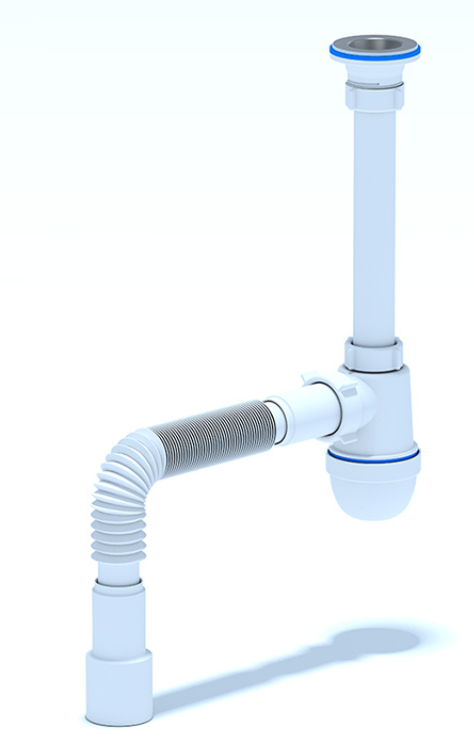 Сифон Ани 1 1/4 с гибкой трубой 40*40/50 (30шт.) С1015