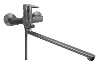 44 Смеситель для ванны с длин. изливом 350 мм "Графит"  СВ8244