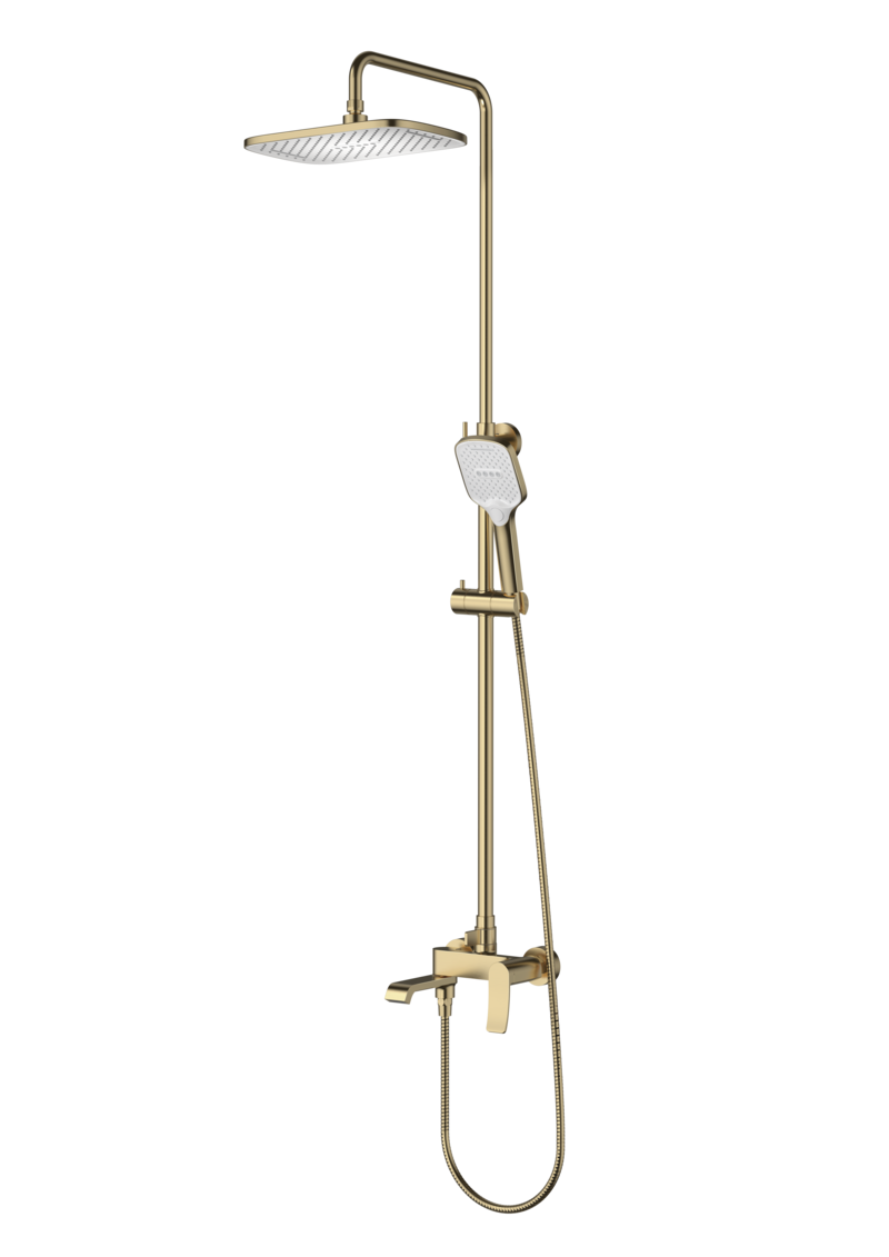 29 Душевая система со смесителем и тропическим душем (золото) СВ8729