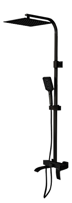07 Душевая система со смесителем и тропическим душем Люкс (черный) А8607