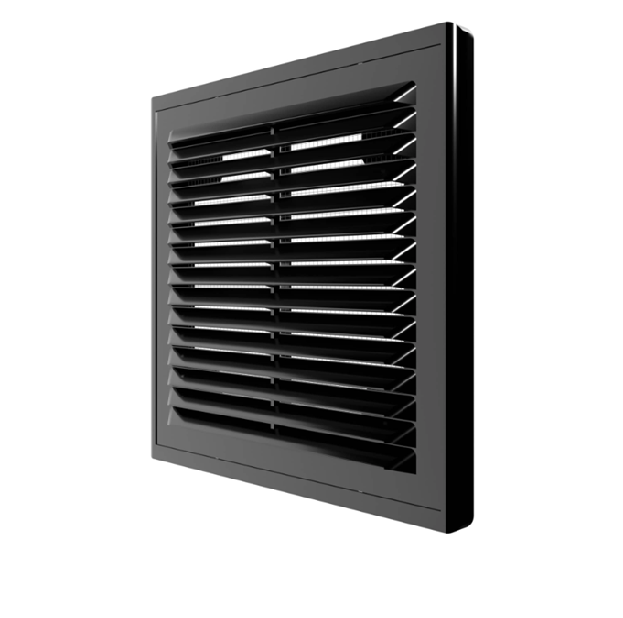 Решетка вентиляционная Р сетка разъемная 150х150 пластик Black ERA