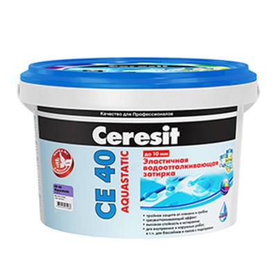 Затирка Ceresit CE40/2 водоотталк. для швов Белый 2 кг./12
