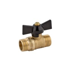 Кран шар 15 ш/ш 1/2 бабочка черная ЭКСАН