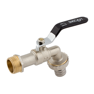 Кран с носиком 20 ручка черная 3/4 ЭКСАН