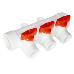 Коллектор ППР 3 вых 32х20 с кранами Kalde