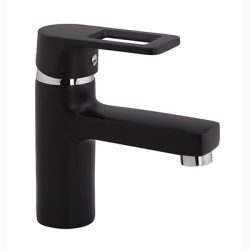 31 Смеситель для умывальника с гайкой черный С4031 (УДЛ)