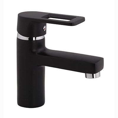 31 Смеситель для умывальника с гайкой черный С4031 (УДЛ)