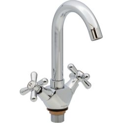 18 Смеситель для умывальника низкий излив с гайкой СВ1118