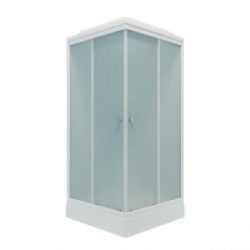 Душевая  кабина Риф-К А Квадрат низкий поддон, грейс, ДН4 с сифоном 90х90 белый