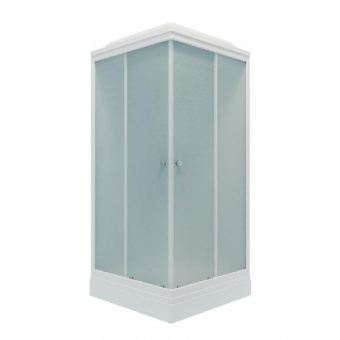 Душевая  кабина Риф-К А Квадрат низкий поддон, грейс, ДН4 с сифоном 90х90 белый