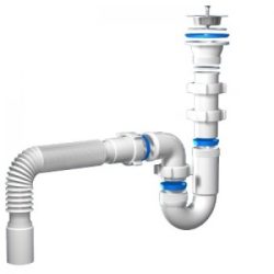 Сифон Ани 1 1/2х40 прямоточный с гибкой трубой 40х50   D0110 (35 шт.)