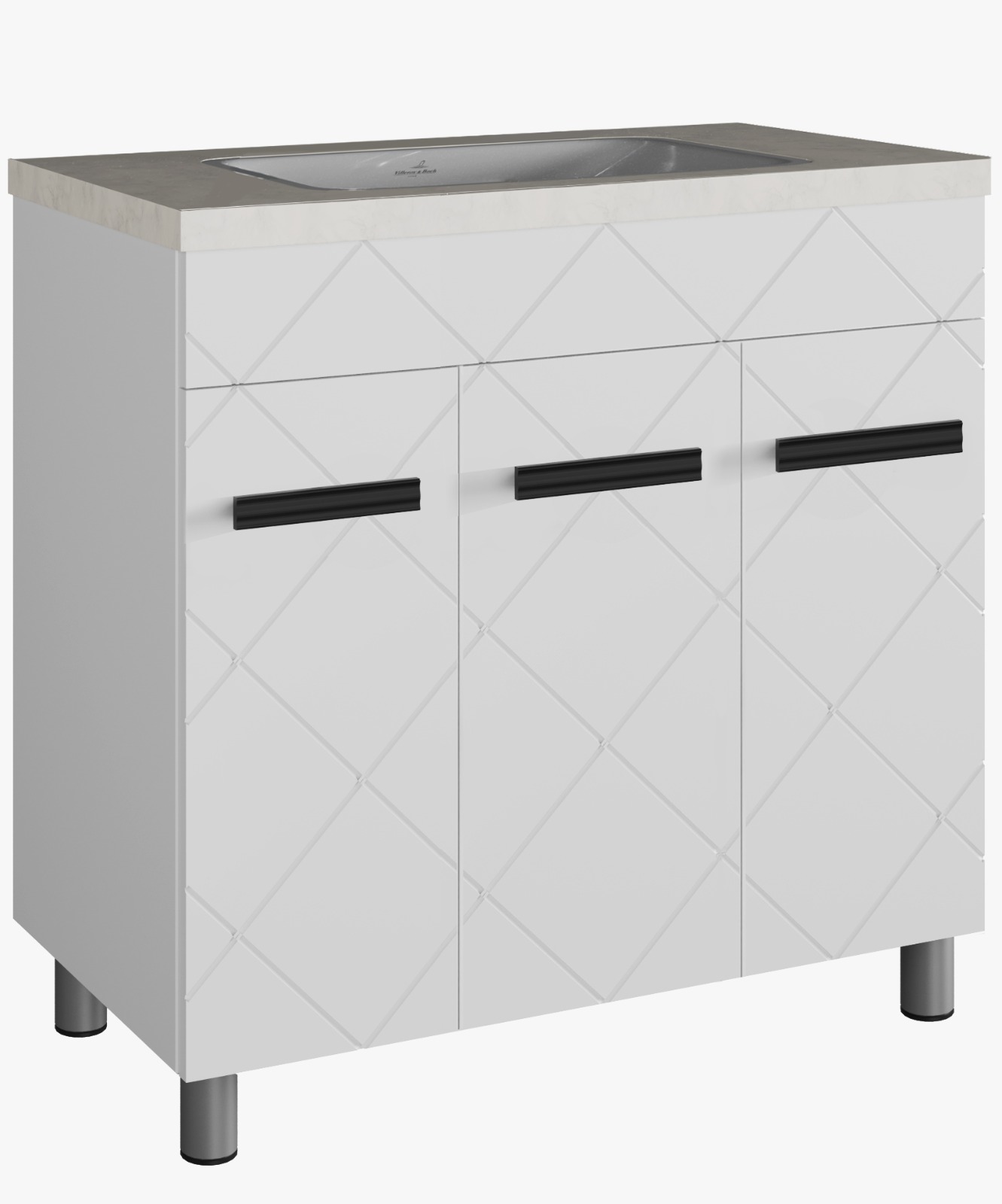 01 Тумба Куба (80 3 двери (Белый) под Como 80)