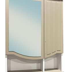08 Зеркало шкаф София 650 (бежевый-матовый)