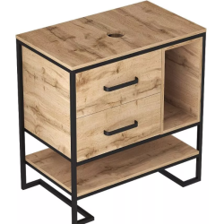 2 Тумба Grunge Loft 80Н 2я/2п Дуб вотан под Раковина "Ringo Cut 53"