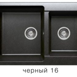 Мойка F-15 двухчашевая, черная (16), 500*770*190мм