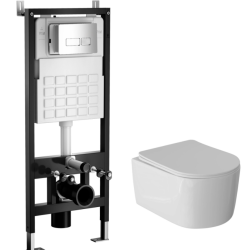 Комплект WAVE Система инсталляции МЕХАНИКА+унитаз "Solo"+ прямоугольная
