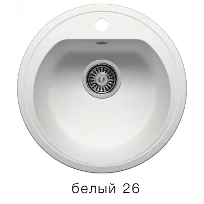 Мойка F-05 круглая, белая (26), 450*210мм