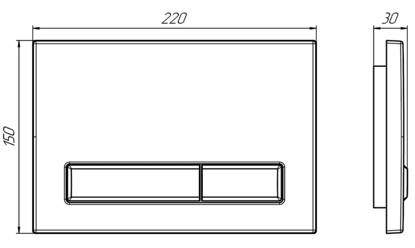 Клавиша инсталляции WP1400  прямоуг. белая