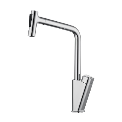 12 Смеситель для кухни с гайкой и выдвижной лейкой Люкс А3512