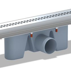Трап линейный метал. с комбинир. затв., с решет. "Риф" 450 мм.Решетка глянцевая TLZ2245G