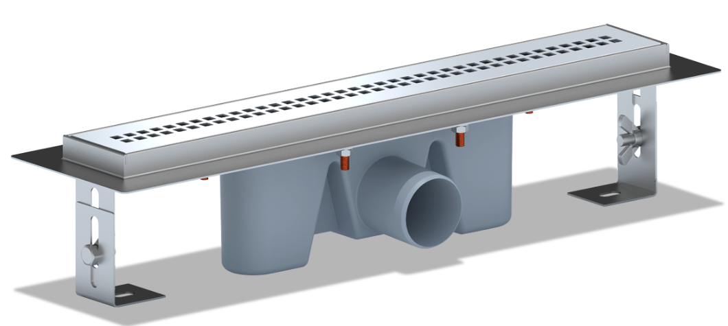 Трап линейный метал. с комбинир. затв., с решет. "Риф" 450 мм.Решетка глянцевая TLZ2245G