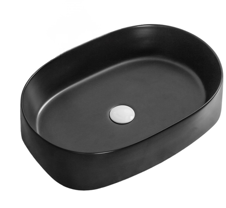 CR2691 Раковина накладная, черный матовый, овальная 560*390*140 Ceruttispa