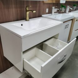 Тумба Модена 80 навесная (1 ящ.) (Белый) под ум. Элен 80