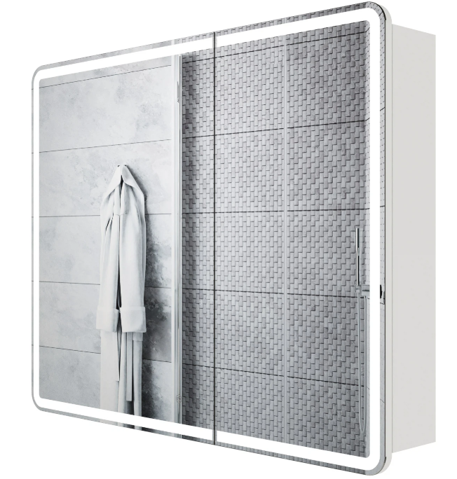 Зеркальный шкаф с подсветкой Итана Miro ЛДСП 100 1000х150х790 (Белый)