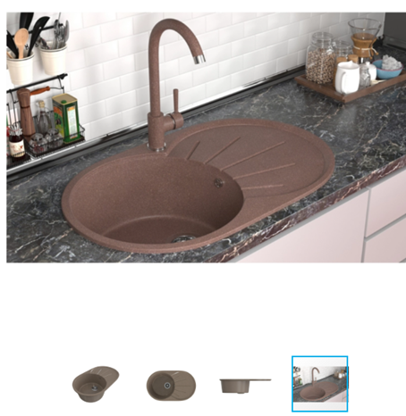 Мойка ML-GMS05 СТАНДАРТ овальная с крылом, терракот (307), 735*455*170мм