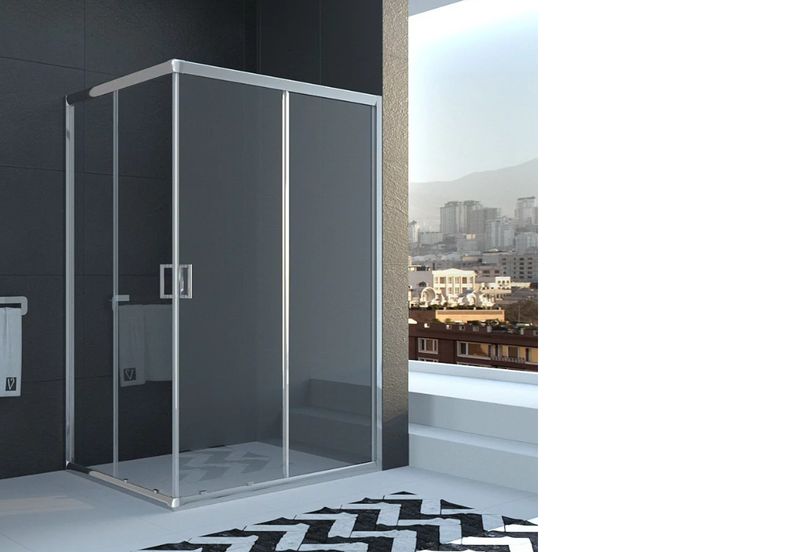 Душевой угол RV-10 RV10-10080-01-C5 Стекло прозрачное/6мм