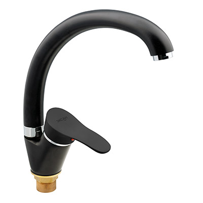 14 Смеситель для кухни с гайкой  (черный) СВ3314-1