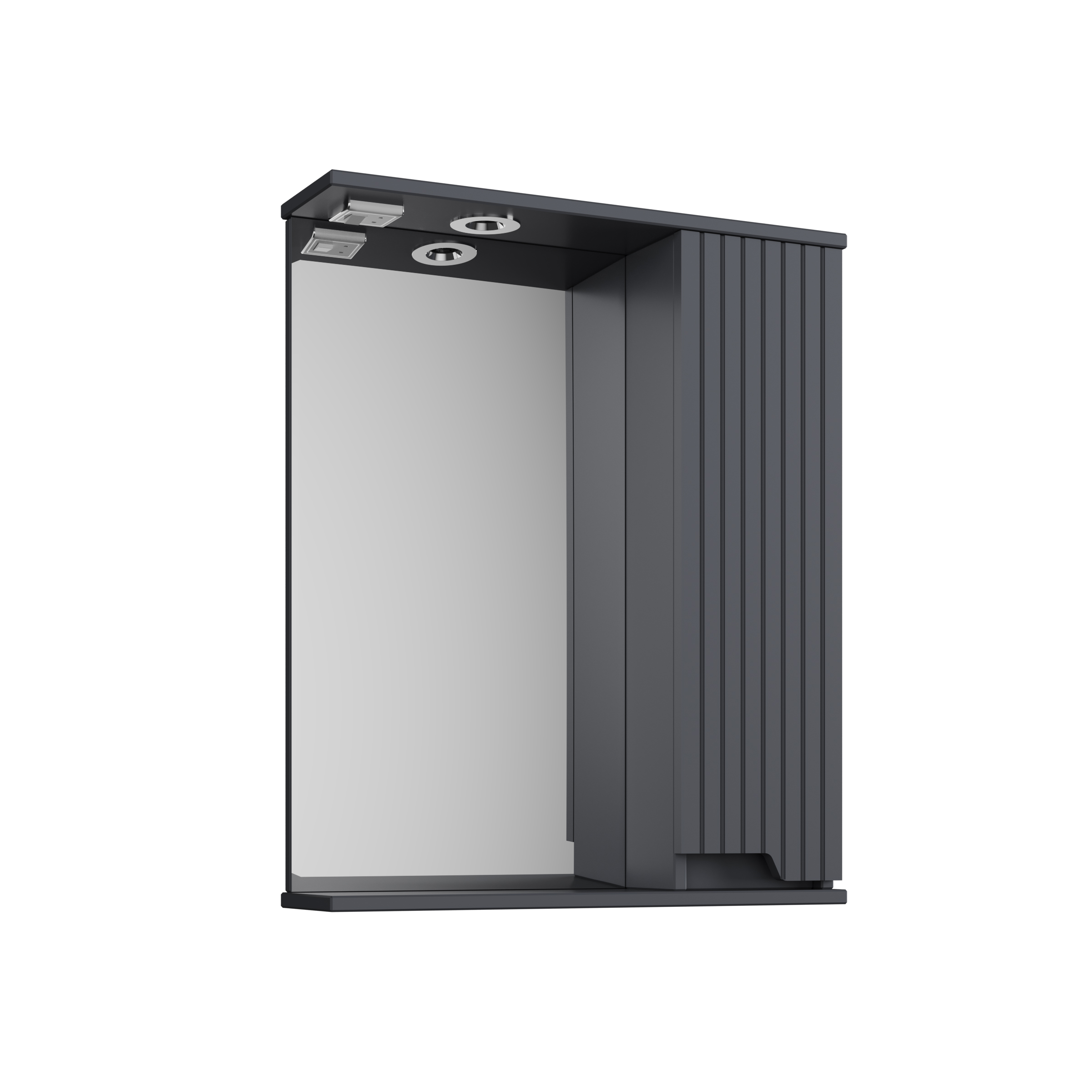 Зеркальный шкаф Асти (70 (Графит + Графит) Правый)