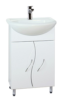 01 Тумба АЛЕКСА 52 (2 двери) белый  под умывальник Альфана 52