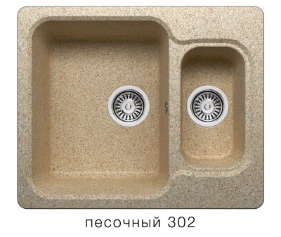Мойка F-09 двухчашевая, песочная (302), 500*610*200мм