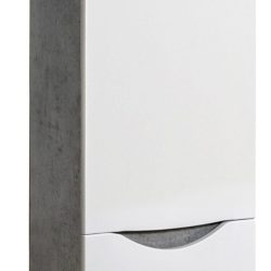 08 Шкаф колонна ИРИДА 350 (бетон чикаго+белый) левый