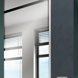 4 Шкаф зеркальный  "Уран 500" 1 створка Графит (фацет)