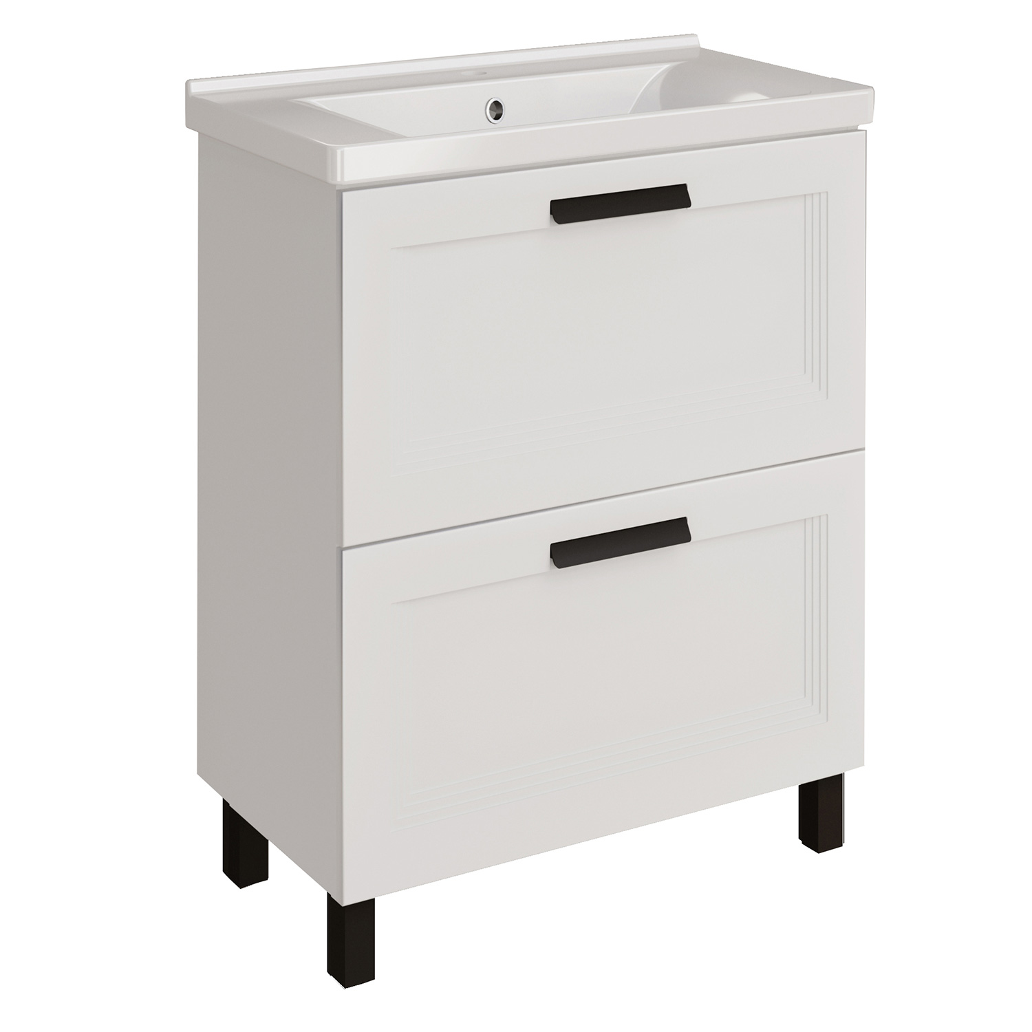 8 Тумба София 80 (Ручки черные) под умыв. Миранда 80