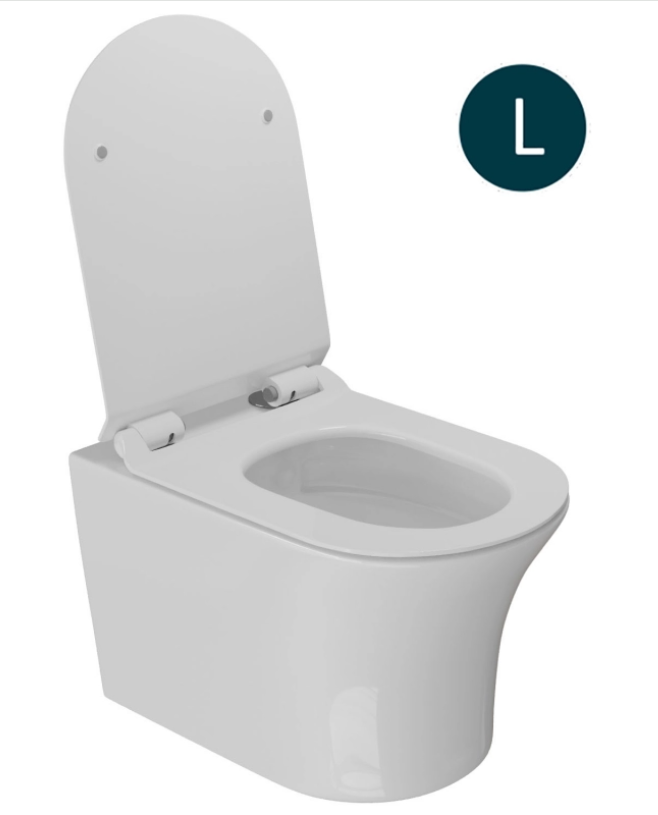 Унитаз подвесной безободковый WAVE STAR сид. дюропласт, м/л, быстр, БЕЛЫЙ глянец (L)