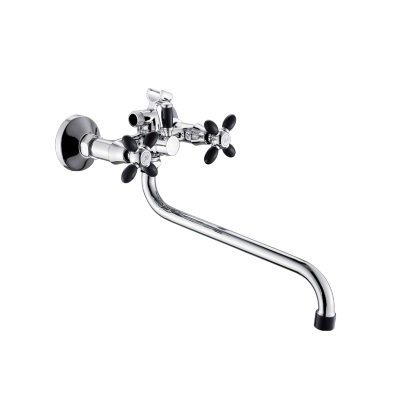 Смеситель универсальный с круглым изливом (чёрный) B22-071F (Potato)