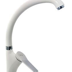 44 Смеситель для кухни с гайкой " Белый" (утка) С3344