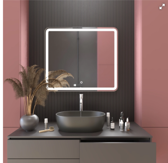 Зеркало MIXLINE "Альдо" 800*700 (ШВ) сенсорный выключатель, светодиодная подсветка