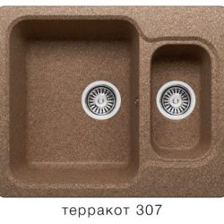 Мойка F-09 двухчашевая, терракот (307), 500*610*200мм