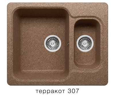 Мойка F-09 двухчашевая, терракот (307), 500*610*200мм