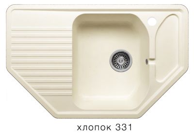 Мойка F-10 угловая с крылом, хлопок (331), 500*800*175мм