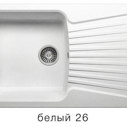 Мойка F-12 с крылом, белая (26), 500*850*200мм