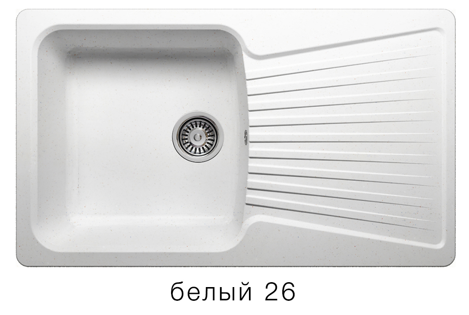 Мойка F-12 с крылом, белая (26), 500*850*200мм