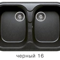 Мойка F-150 двухчашевая, черная (16), 500*800*200мм