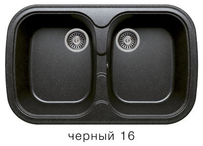 Мойка F-150 двухчашевая, черная (16), 500*800*200мм