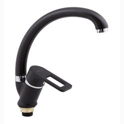 31 Смеситель для кухни с гайкой (утка) черный С4331
